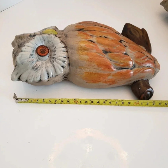 Vintage  Ceramic Handpainted Set of 3 Owls+1 Branch. - Picture 10 of 14